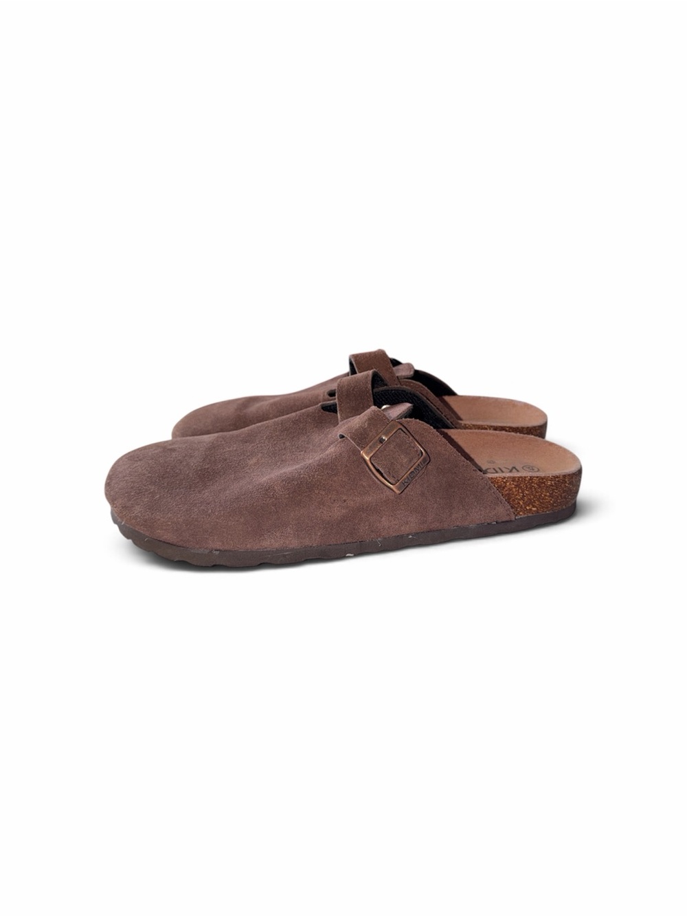 KIDMI Suede Clogs Brown Leather Mules Boston Style Size EU 45 / US 11.5-12